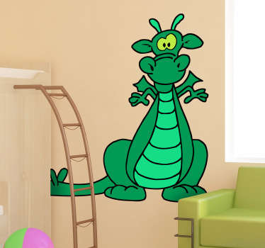 Vinilo infantil dragón color verde
