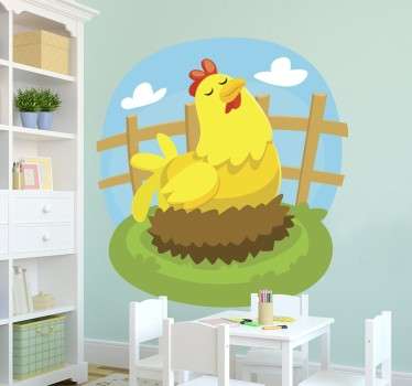 Vinilo infantil gallina ponedora
