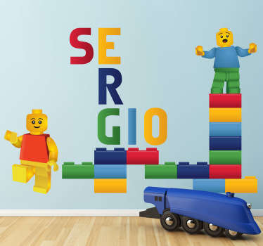 Vinilo infantil nombre personalizable lego