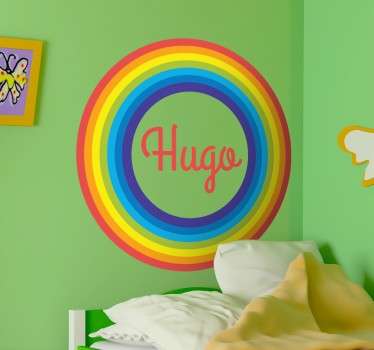 Vinilo infantil personalizable arco iris círculo