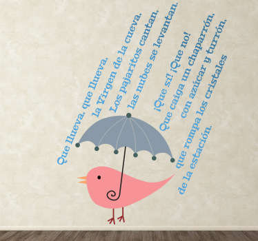 Vinilo infantil que llueva