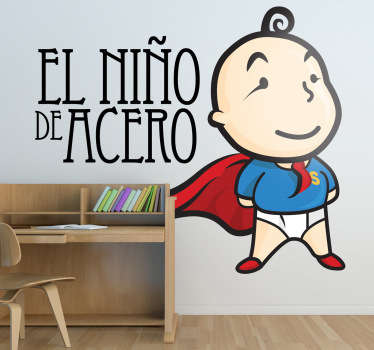 Vinilo infantil super tenviniño texto