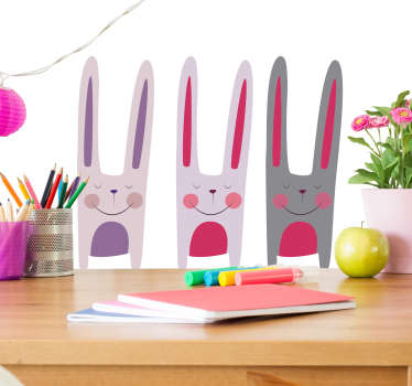 Vinilo infantil tres conejos