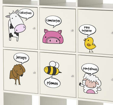 Vinilo para cajones animales divertidos