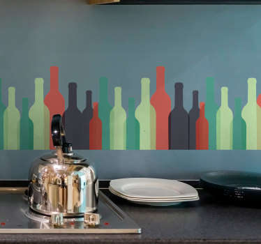 Vinilo pared botellas de vino