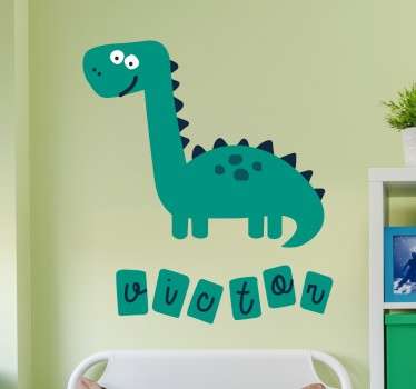Vinilo personalizable infantil dino nombre