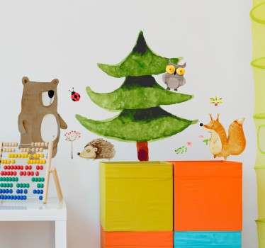 Vinilos infantiles fauna salvaje bosque