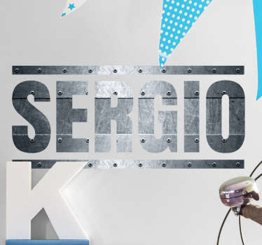 Vinilos nombre personalizado efecto metal