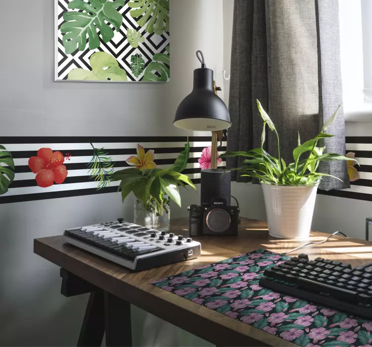 Alfombrilla ratón original flores tropicales  - TenVinilo