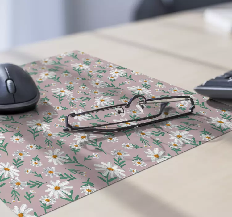 Alfombrilla ratón floral rosada de los años 70 - TenVinilo