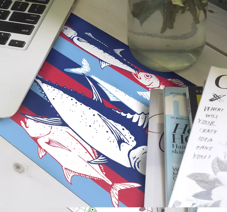 Alfombrilla ratón original peces dibujados - TenVinilo