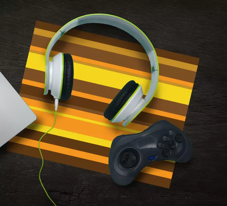 Alfombrilla de ratón texturas Patrón de rayas naranja de los años - TenVinilo