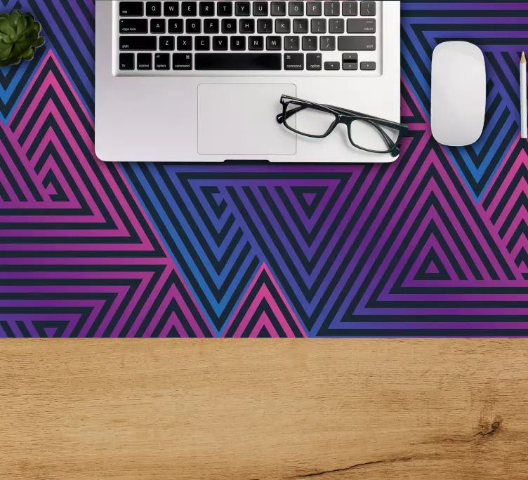 Alfombrilla de ratón texturas Triángulos azules y morados de los  - TenVinilo