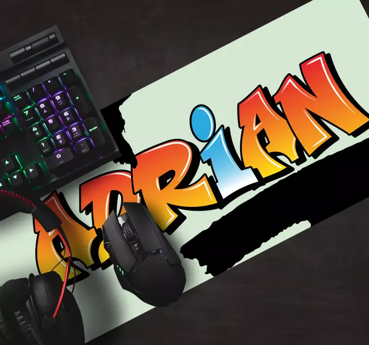 Alfombrilla ratón personalizable La letra de graffiti de tu nombr - TenVinilo