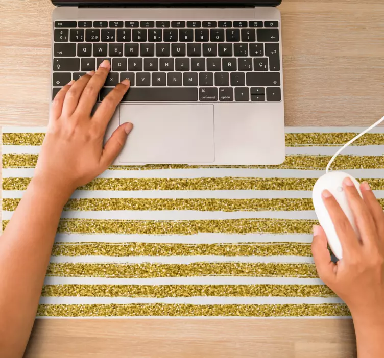 Fondo con líneas doradas alfombrilla de ratón navideña - TenVinilo