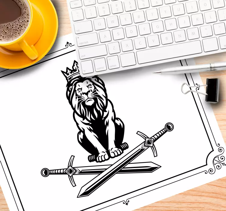 Mousepad emblema del león real - TenVinilo