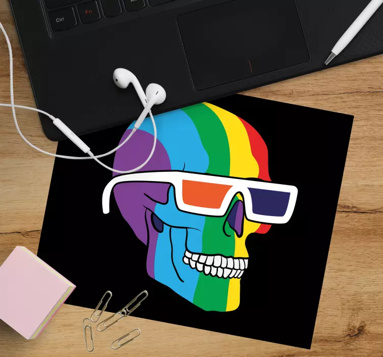 Mouse pad original gafas de calavera de colores - TenVinilo