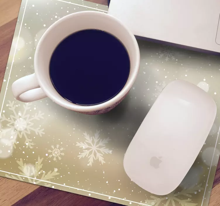 Mousepad navidad fondo de copo de nieve - TenVinilo