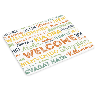Alfombrilla para ratón bienvenido diferentes idiomas - TenVinilo