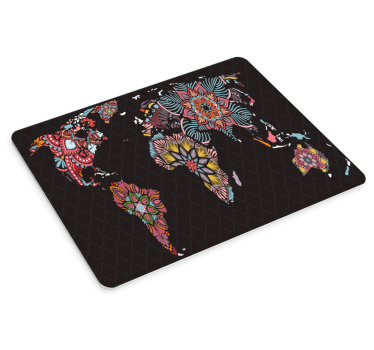 Mouse pad mapamundi patrones del mundo coloridos - TenVinilo