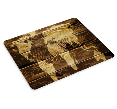 Mouse pad mapamundi mapa del mundo de madera - TenVinilo