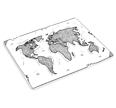 Alfombrilla ratón mapamundi blanco y negro - TenVinilo