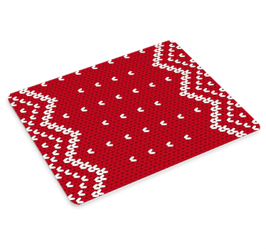 Mousepad navidad patrón de corazones rojos - TenVinilo