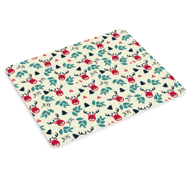 Mousepad navidad patrón de renos alegres - TenVinilo