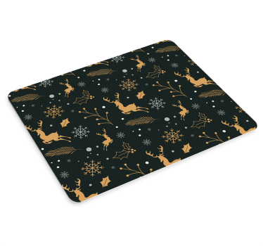 Mousepad navidad elegantes renos dorados - TenVinilo