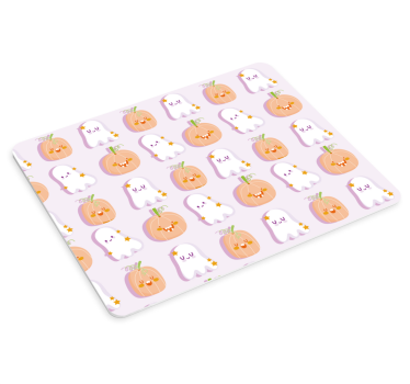 Mousepad navidad fantasmas y calabazas adorables - TenVinilo