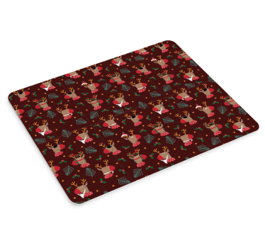 Mousepad navidad patrón de renos festivos - TenVinilo