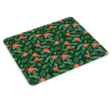 Mousepad navidad motivo floral festivo - TenVinilo