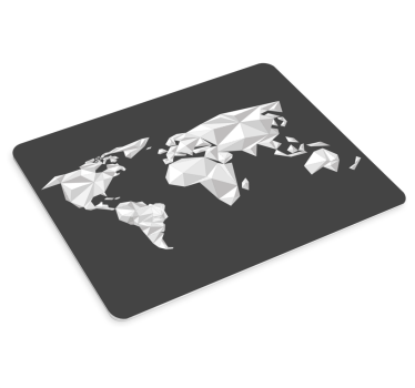 Mouse pad mapamundi mapa mundial poligonal - TenVinilo