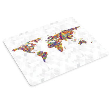 Mouse pad mapamundi representación geométrica colorida - TenVinilo