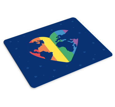 Mouse pad mapamundi mundo en forma de corazón - TenVinilo