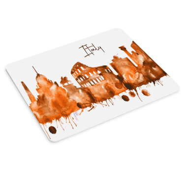 Mouse pad mapamundi acuarela del skyline de italia - TenVinilo