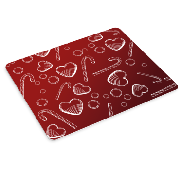 Mousepad navidad patrones de corazones dulces - TenVinilo