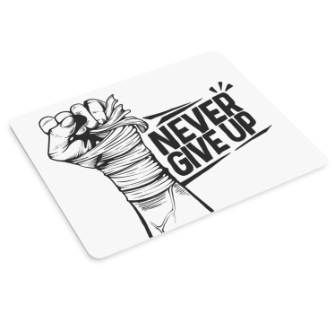 Mouse pad frases puño sosteniendo vendaje - TenVinilo