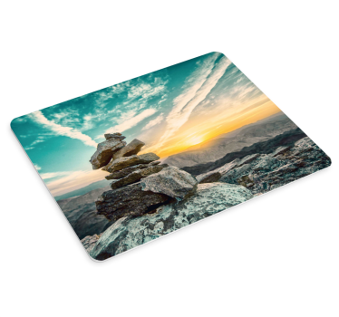Mouse pad mapamundi montones de piedras al atardecer - TenVinilo