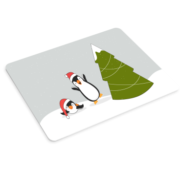 Mousepad navidad celebración de pingüinos festivos - TenVinilo