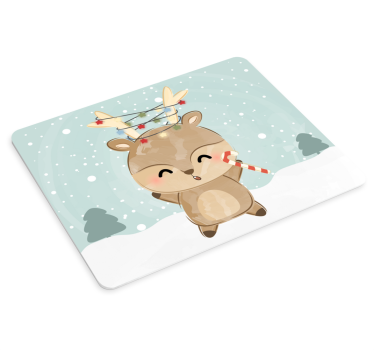 Mousepad navidad reno alegre con caramelos - TenVinilo