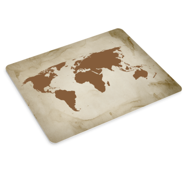 Mouse pad mapamundi mundo vintage marrón - TenVinilo