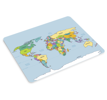 Alfombrilla para ratón mapamundi Geográfico y político - TenVinilo