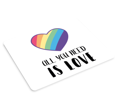 Mouse pad frases corazón arcoíris amor - TenVinilo