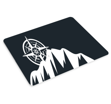 Mouse pad mapamundi brújula sobre montañas - TenVinilo