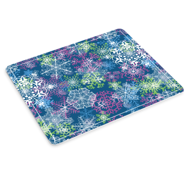 Mousepad navidad patrones de copos de nieve coloridos - TenVinilo