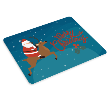 Mousepad navidad santa montando un reno - TenVinilo