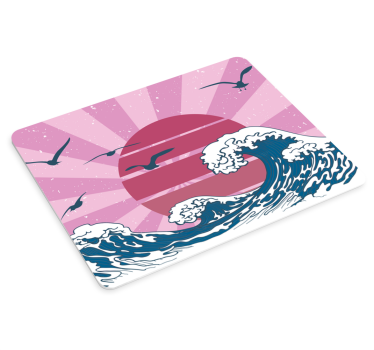 Mouse pad mapamundi escena oceánica estilizada - TenVinilo