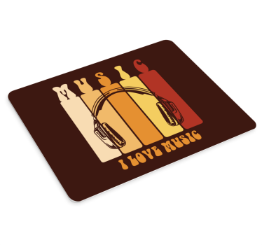 Mouse pad frases diseño de auriculares musicales - TenVinilo