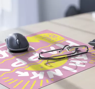 Alfombrilla de ratón frases piensa positivo - TenVinilo